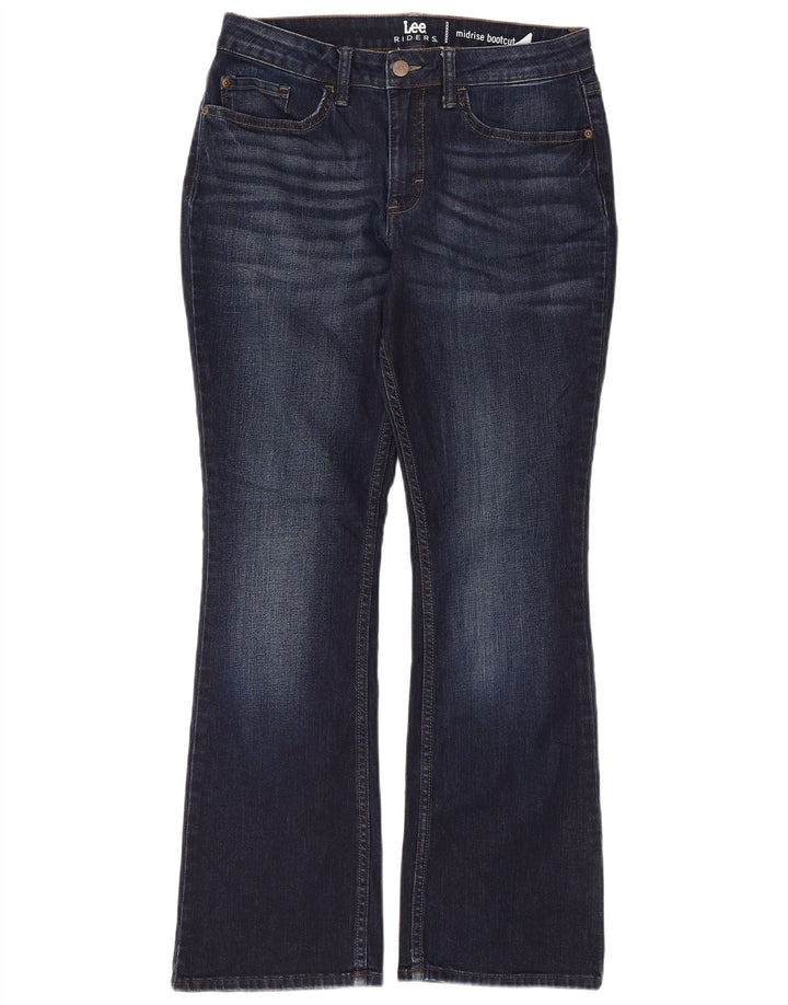 Lee Womens Mid Rise Bootcut Jeans EUA 8 Médio W30 L27 Azul Marinho Algodão