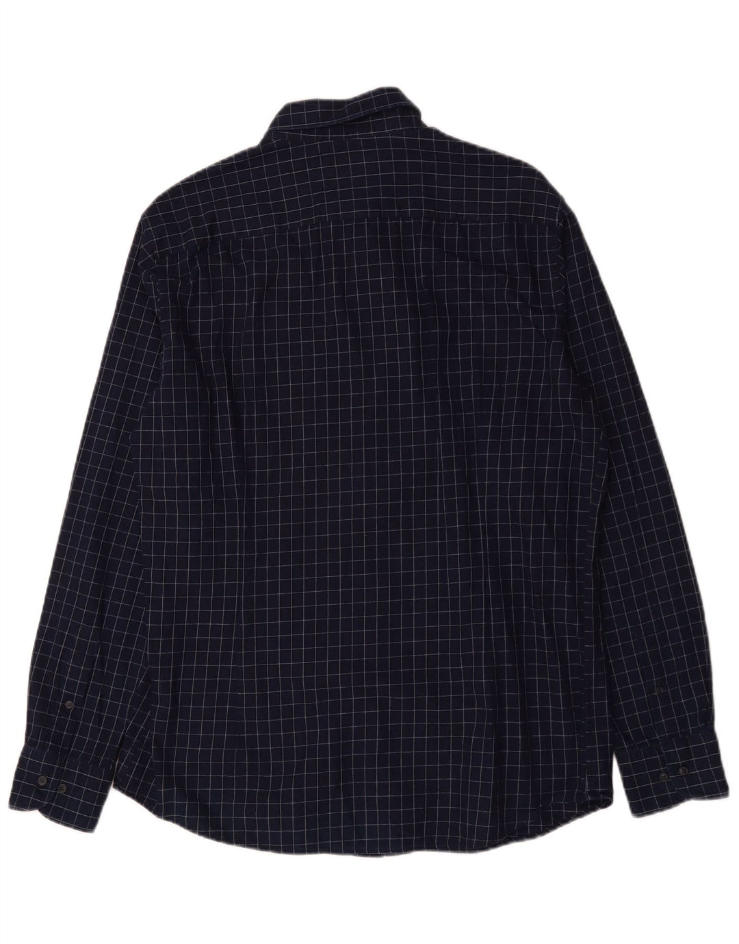 Camisa masculina de flanela Massimo Dutti XL azul marinho xadrez algodão
