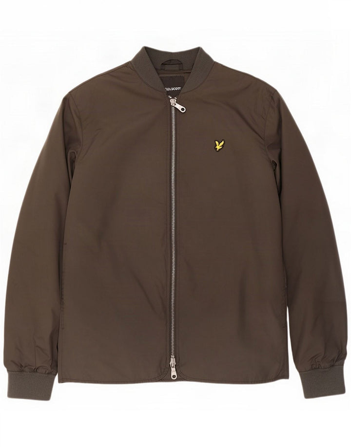 Lyle & Scott Mens Bomber Jacket UK 40 Grande Poliéster Cinza