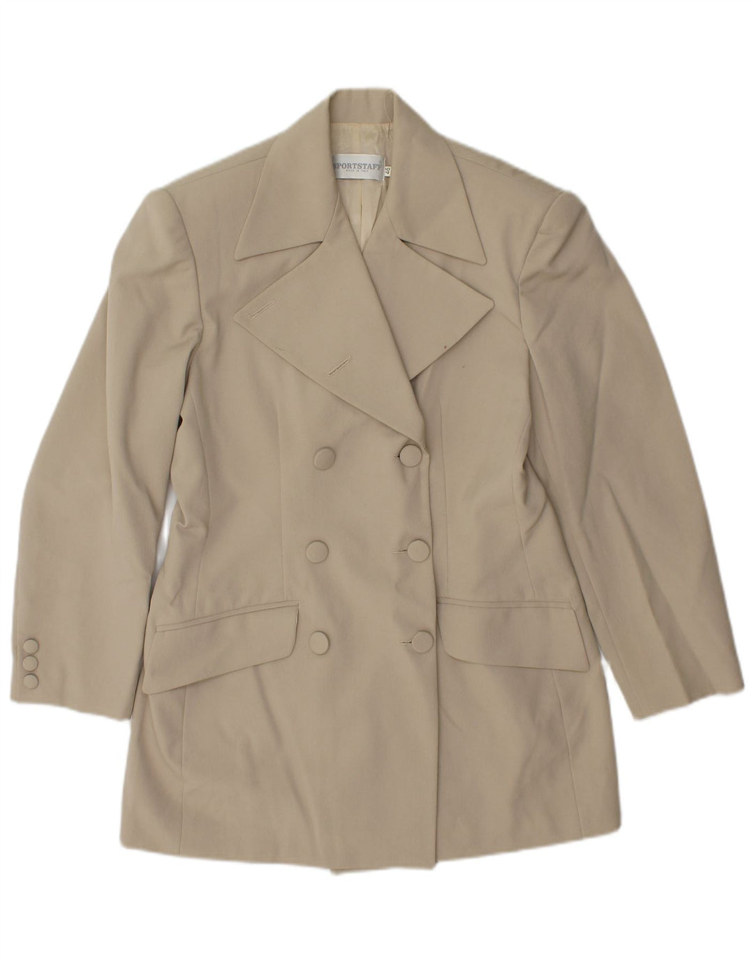 Jaqueta blazer feminina com peito duplo Sport Staff IT 46 grande bege