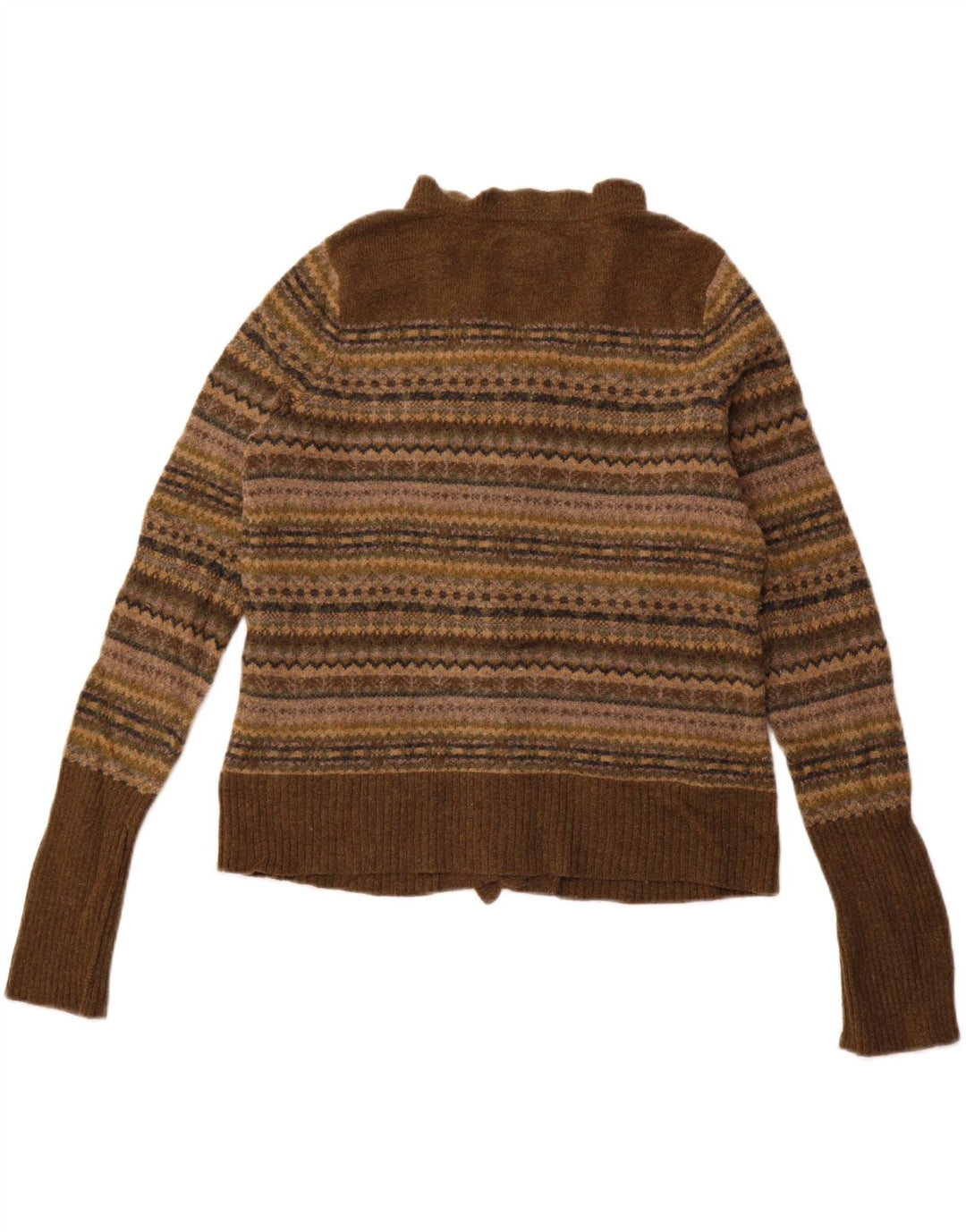 Suéter feminino Eddie Bauer Petite Cardigan Reino Unido 14 grande lã de cordeiro verde