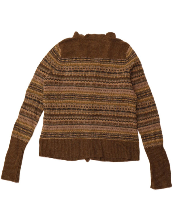 Suéter feminino Eddie Bauer Petite Cardigan Reino Unido 14 grande lã de cordeiro verde