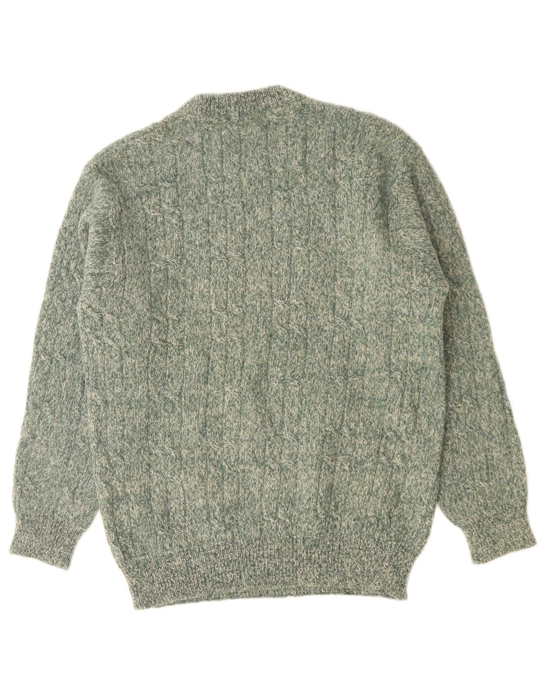 Suéter masculino Stefanel com gola redonda, pequeno verde manchado