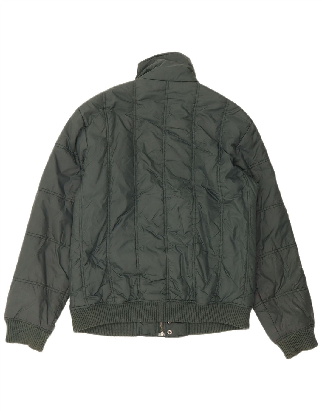 Jaqueta acolchoada masculina Zara UK 40 grande nylon verde