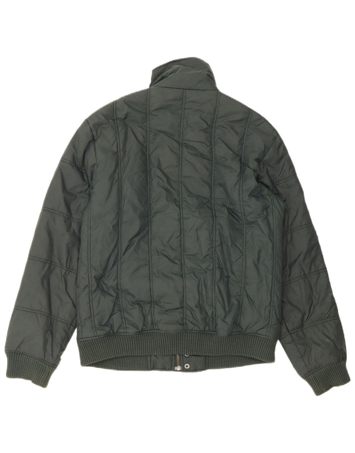 Jaqueta acolchoada masculina Zara UK 40 grande nylon verde