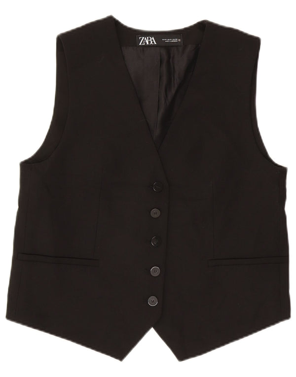 Colete feminino Zara UK 14 poliéster preto médio