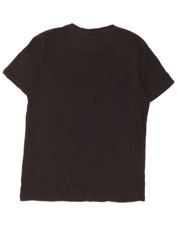 Camiseta masculina Lyle & Scott de algodão preto médio