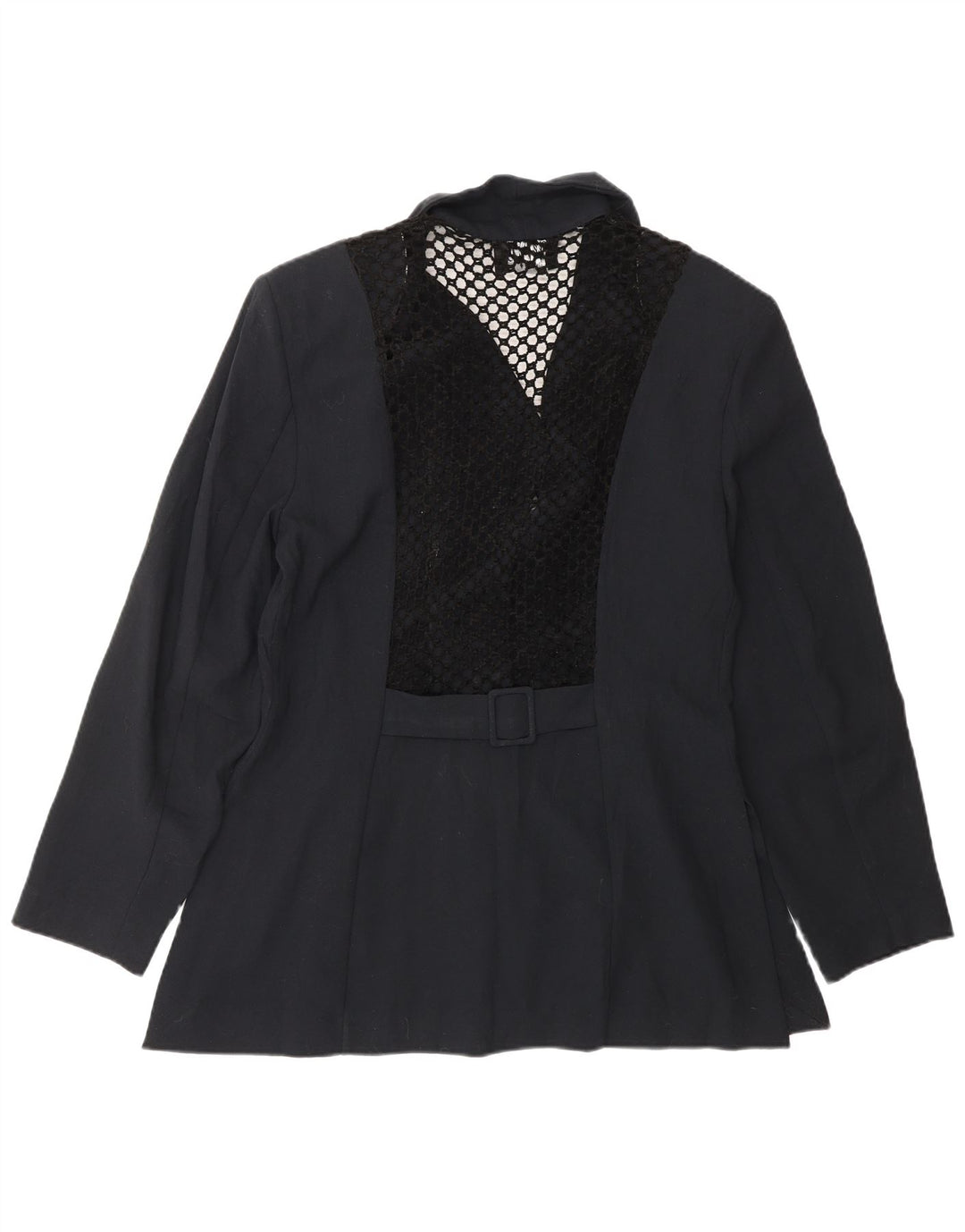 Jaqueta blazer feminina VINTAGE com 3 botões UK 14 azul marinho médio