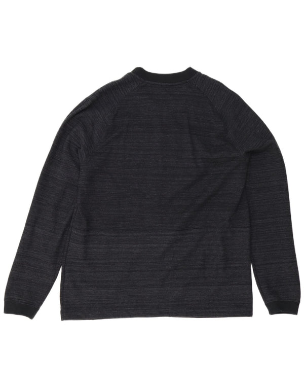 Nike Mens Treino Top Jacket XL Cinza Riscas de Algodão