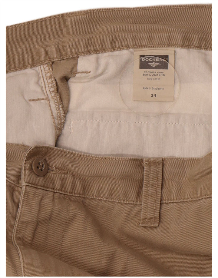 Dockers Mens Chino Shorts W34 Grande Algodão Bege