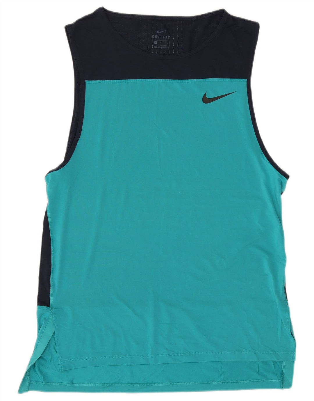 Colete gráfico Nike masculino Dri Fit Top grande bloco colorido azul marinho