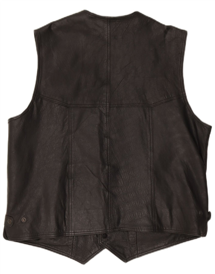 Colete de couro masculino VINTAGE 3XL couro preto