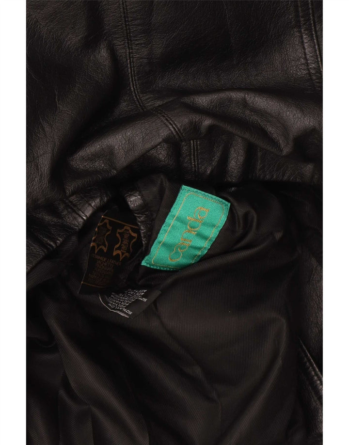 Casaco masculino de couro grande Canda UK 18 XL preto