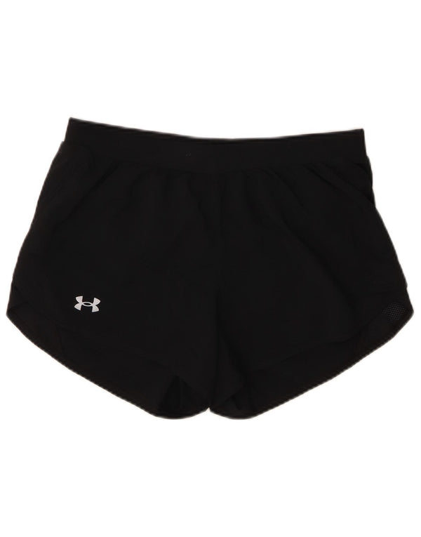Shorts esportivos femininos Under Armour Loose Fit UK 14 poliéster preto médio