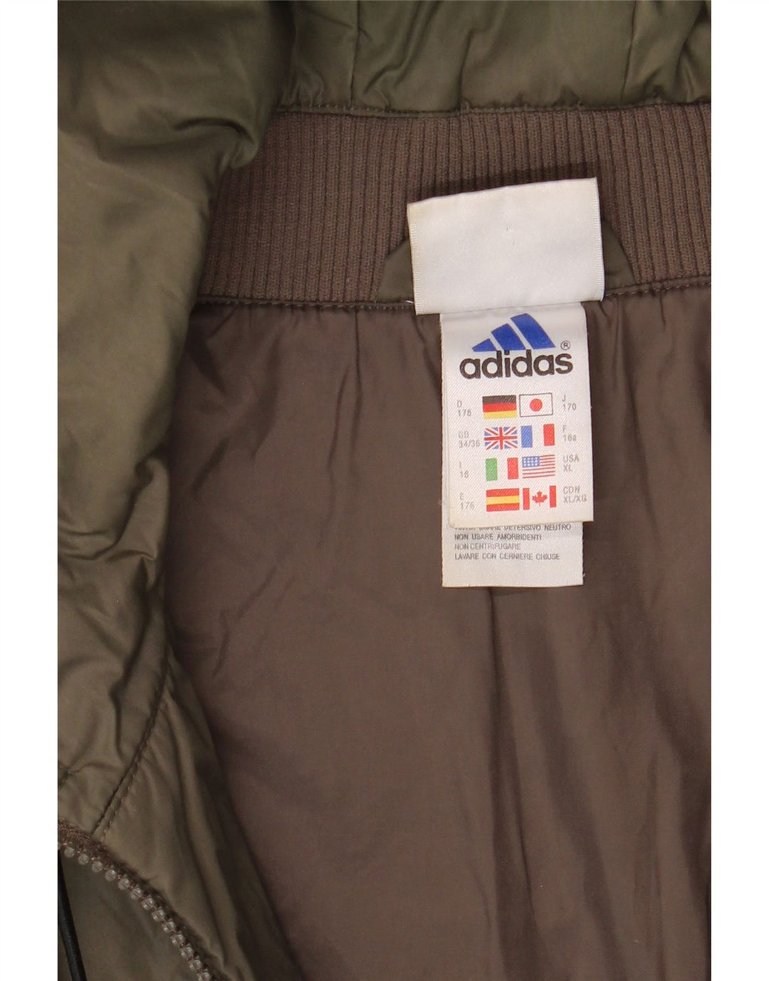 Jaqueta corta-vento com capuz Adidas meninos 15-16 anos cáqui poliamida