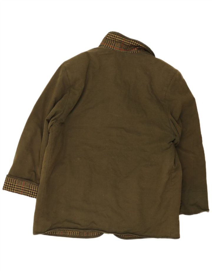 Jaqueta reversível masculina Burberrys UK 40 grande algodão cáqui