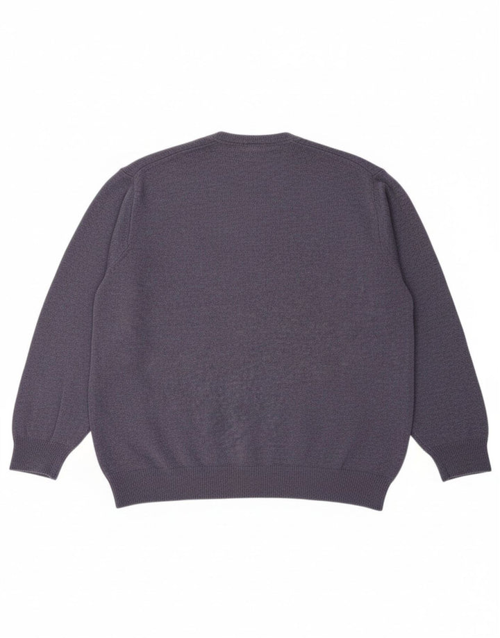 MARKS & SPENCER Suéter masculino com decote em V XL lã de cordeiro azul