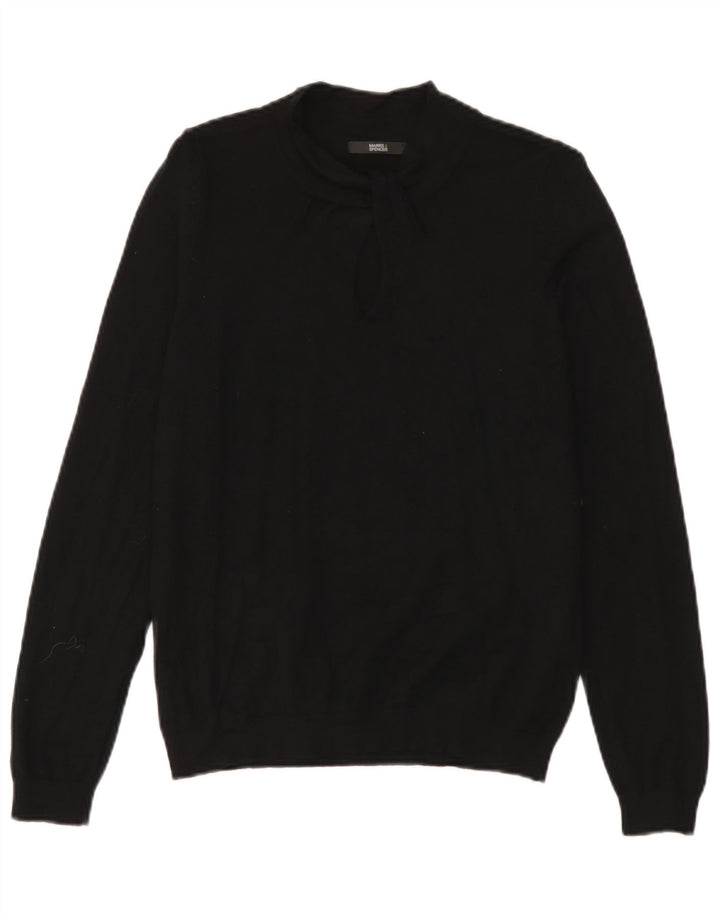 Suéter feminino Marks & Spencer com gola tartaruga Reino Unido 14 médio preto