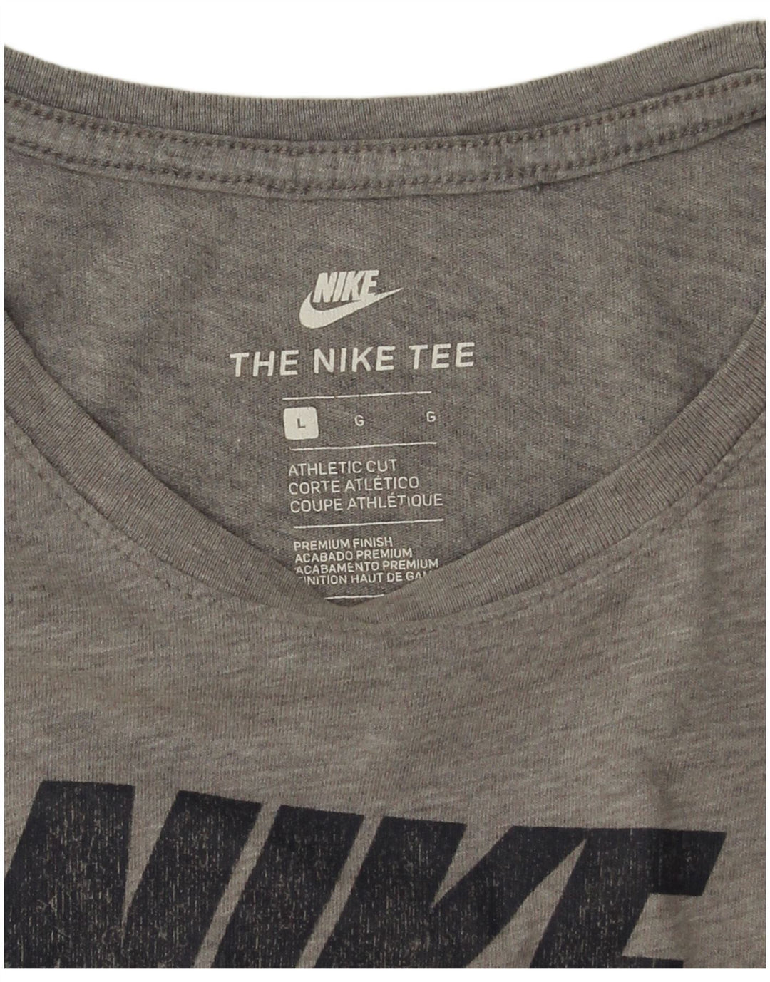 Camiseta Nike Masculina Athletic Cut Graphic Top Grande Cinza Salpicado