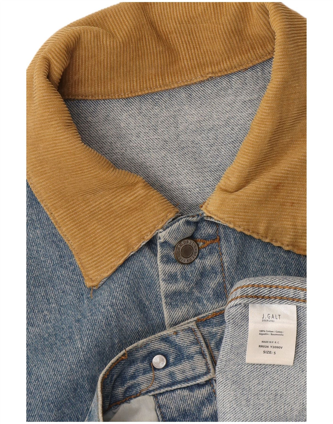 Jaqueta jeans masculina J.Galt Reino Unido 36 algodão azul pequeno