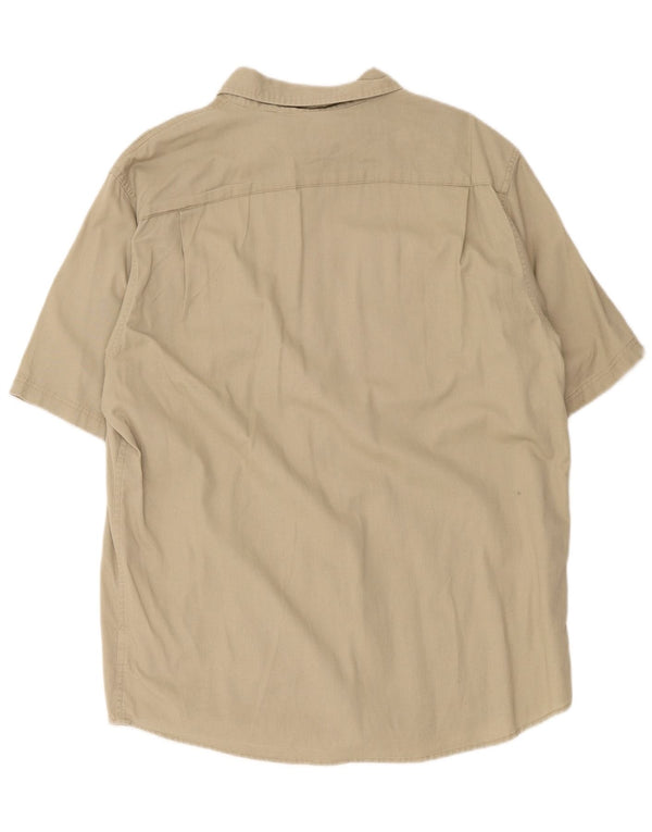 Wrangler Camisa masculina de manga curta regular fit grande algodão cáqui