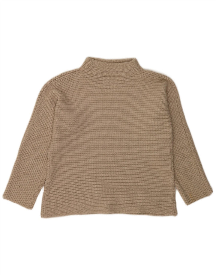 Suéter feminino Marks & Spencer com gola tartaruga Reino Unido 8 pequeno bege