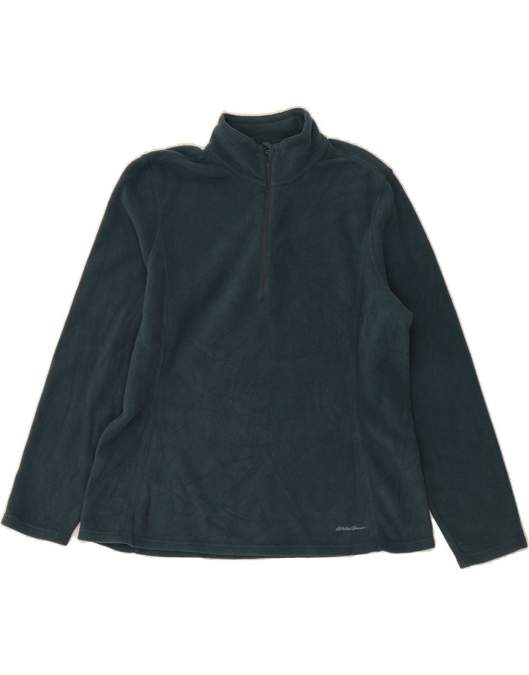 EDDIE BAUER Womens Fleece Zip Neck Sweatshirt Jumper UK 18 XL Green Vintage Eddie Bauer and Second-Hand Eddie Bauer from Messina Hembry 