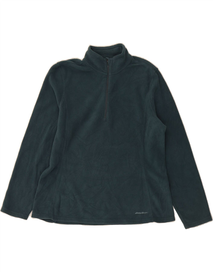 EDDIE BAUER Womens Fleece Zip Neck Sweatshirt Jumper UK 18 XL Green Vintage Eddie Bauer and Second-Hand Eddie Bauer from Messina Hembry 