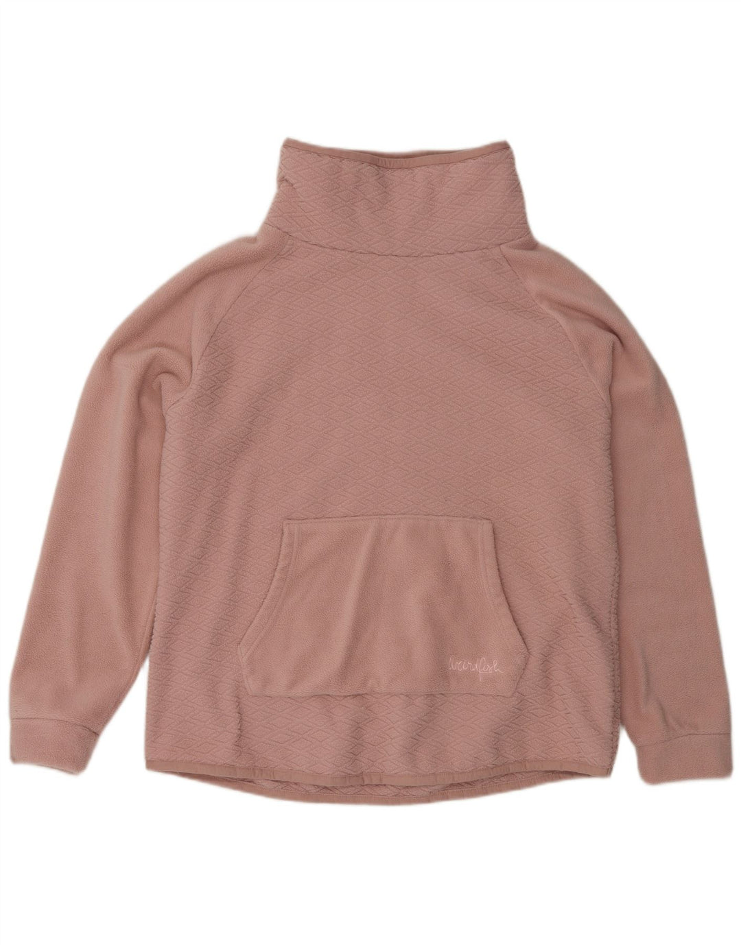 Suéter de lã feminino Weird Fish Reino Unido 16 grande rosa Argyle/poliéster diamante