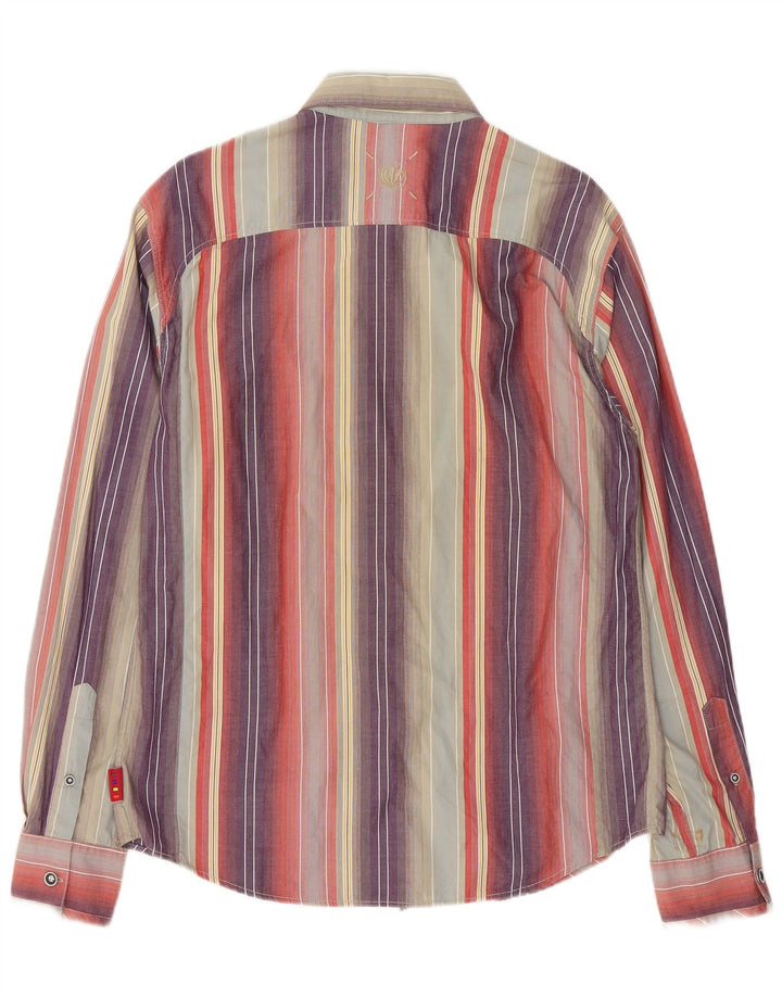 Camisa masculina FAT FACE pequena listrada multicolorida de algodão