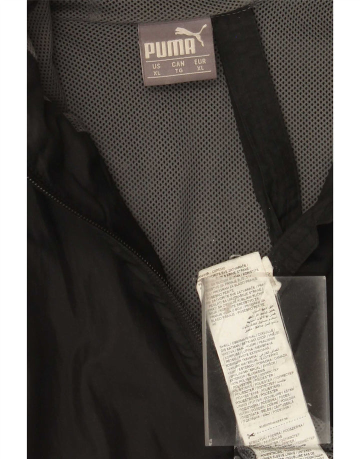 Jaqueta de chuva masculina Puma com capuz UK 18 XL poliéster preto