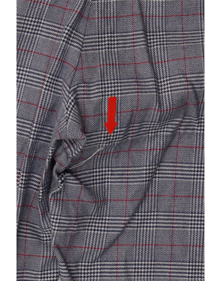 Calça Chino Mulher Massimo Dutti EU 38 Pequeno W30 L26 Azul Houndstooth