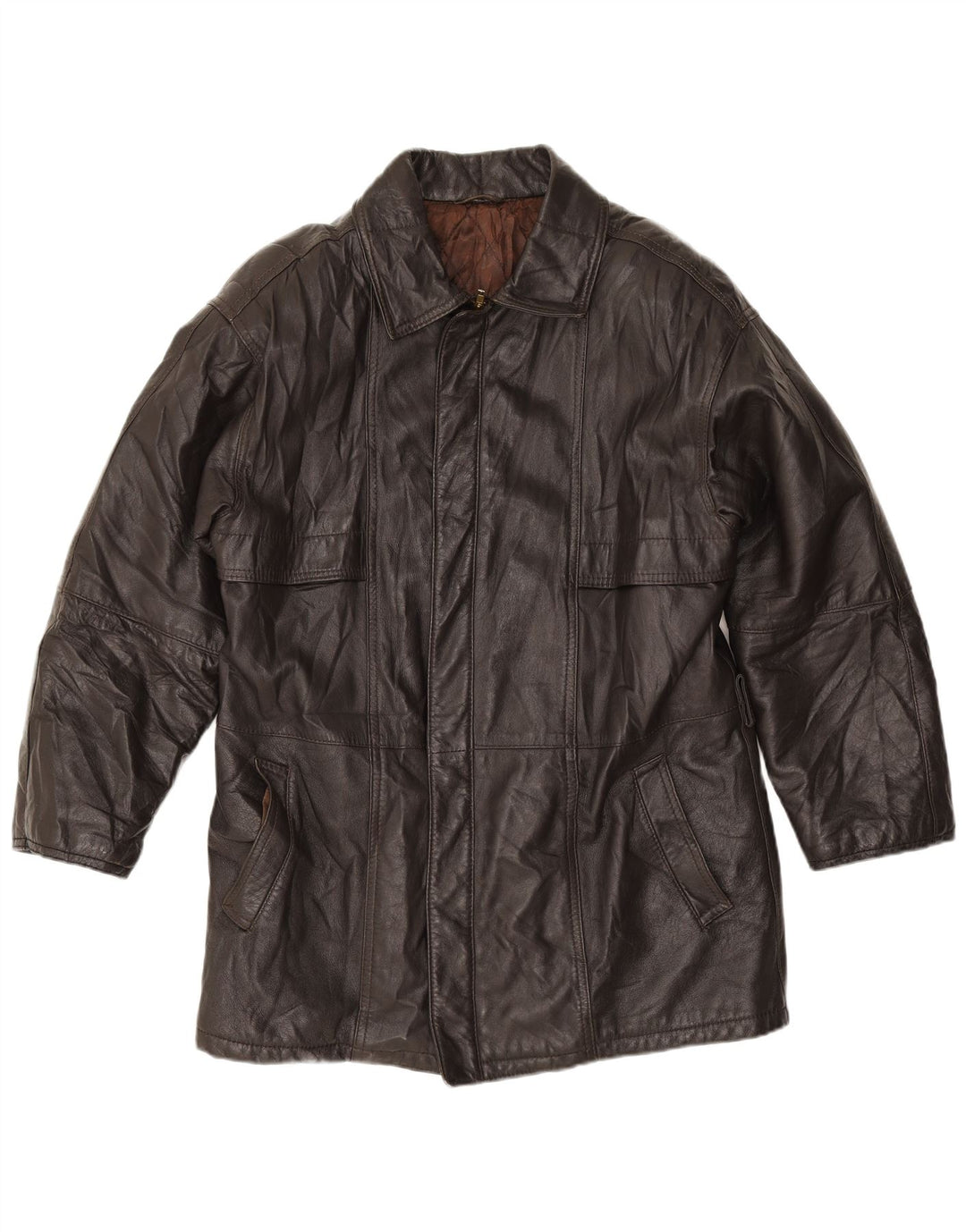 Jaqueta de couro masculina VINTAGE IT 52 XL couro preto