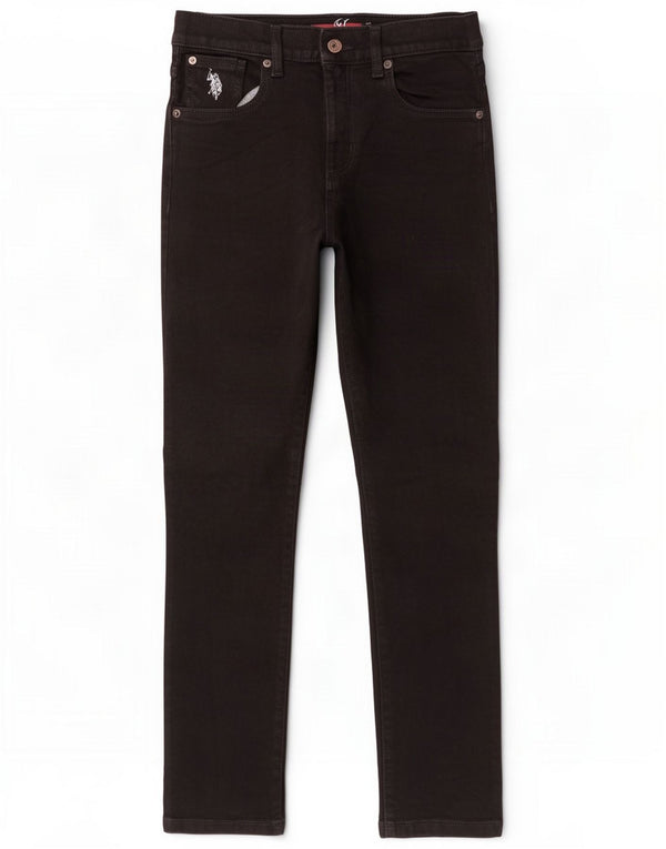 EUA Polo Ass. Jeans skinny para meninos 12-13 anos W26 L26 Algodão preto