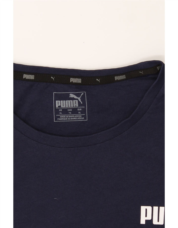 PUMA Mens T-Shirt Top XL Navy Blue Cotton Vintage Puma and Second-Hand Puma from Messina Hembry 