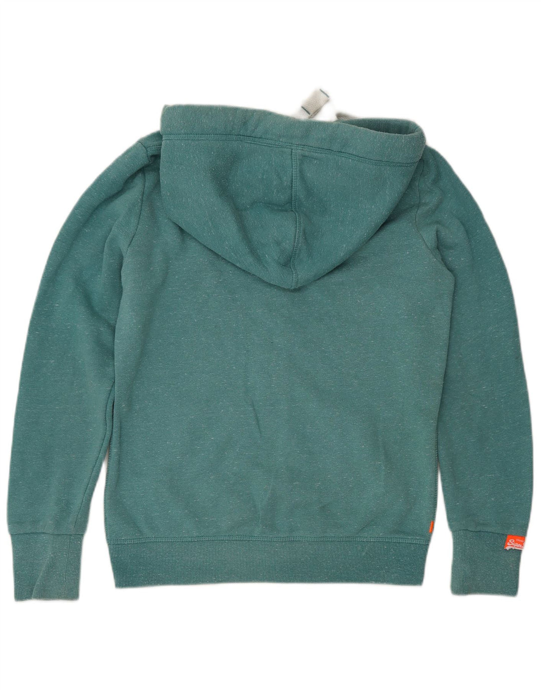 Suéter masculino Superdry com capuz e zíper, algodão manchado verde médio