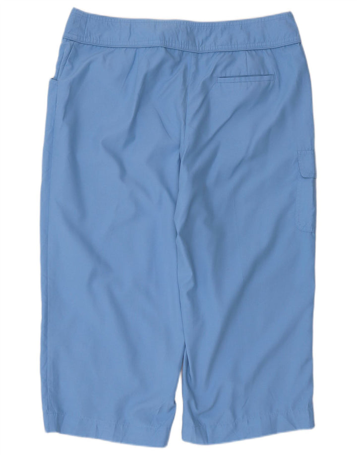 Calça capri feminina Izod US 12 grande W34 L21 azul poliéster