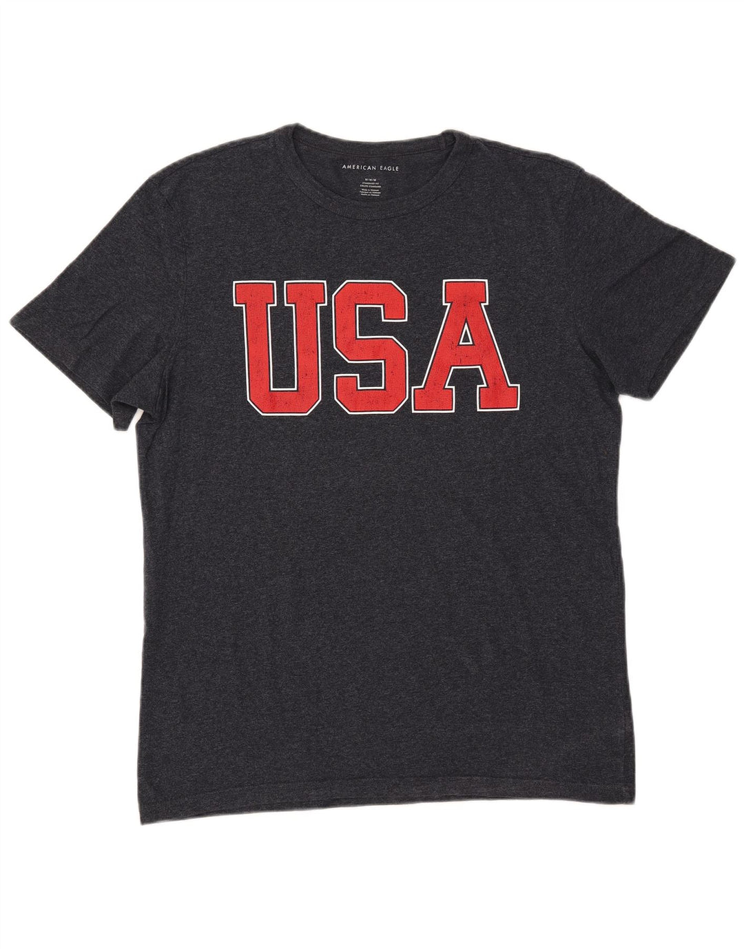 Camiseta masculina AMERICAN EAGLE Coupe Standard Graphic Top Médio Azul Marinho