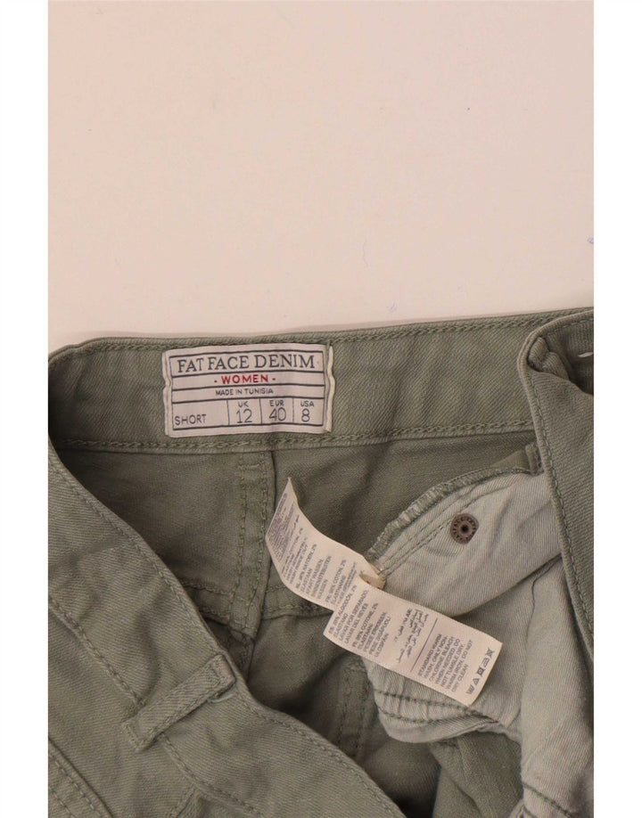 Shorts jeans feminino Fat Face UK 12 médio W30 algodão verde