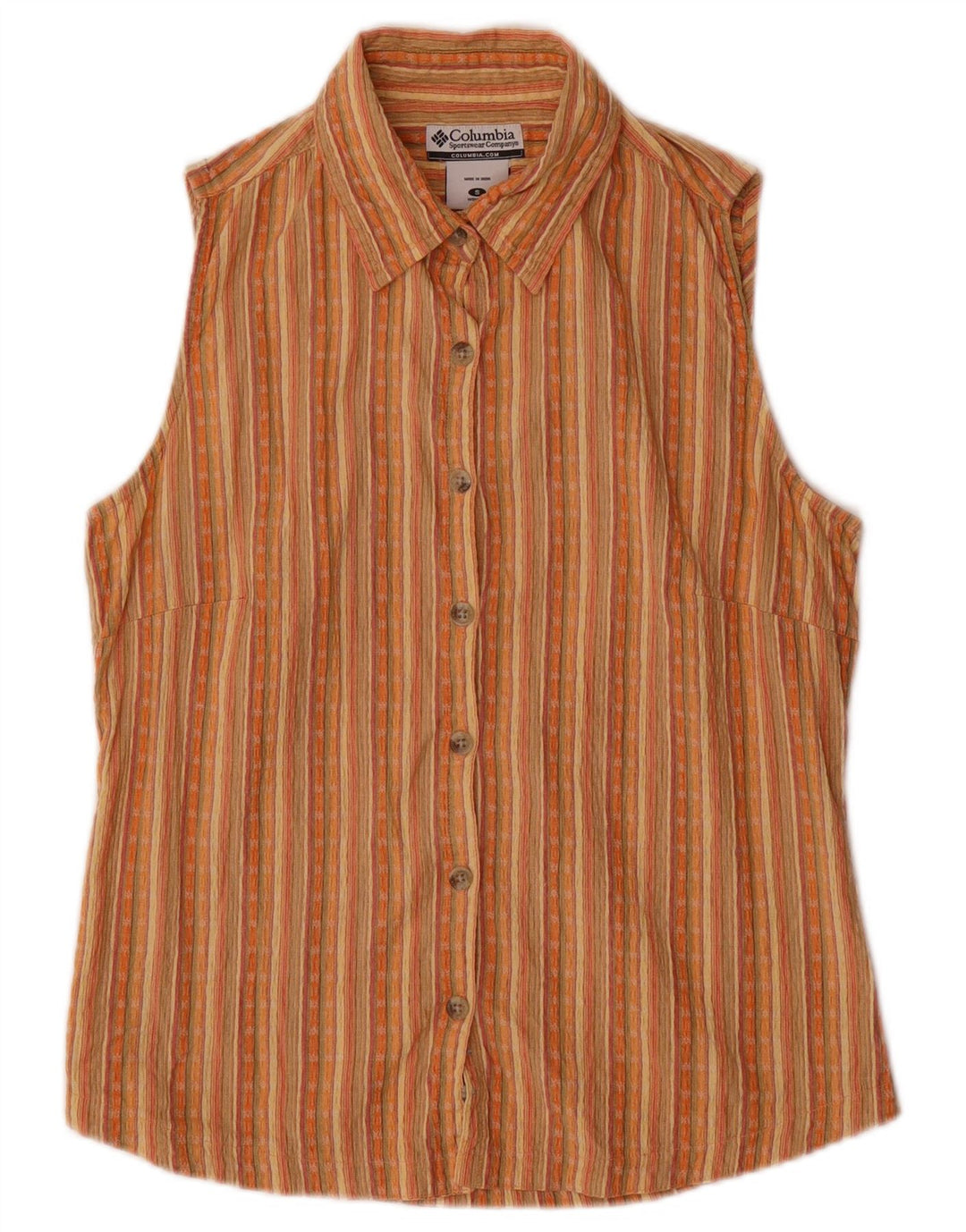 Blusa feminina sem mangas COLUMBIA UK 10 pequena listrada multicolorida