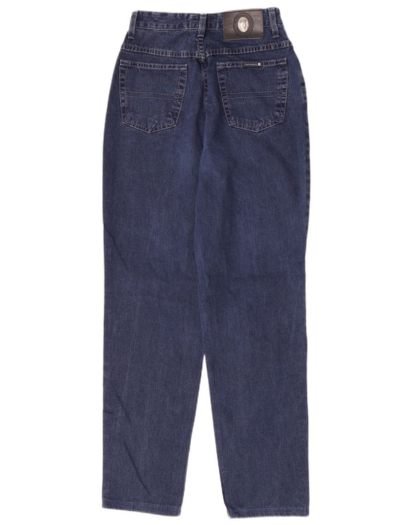 Jeans feminino Trussardi cintura alta cônico IT 43 médio W29 L29 azul marinho