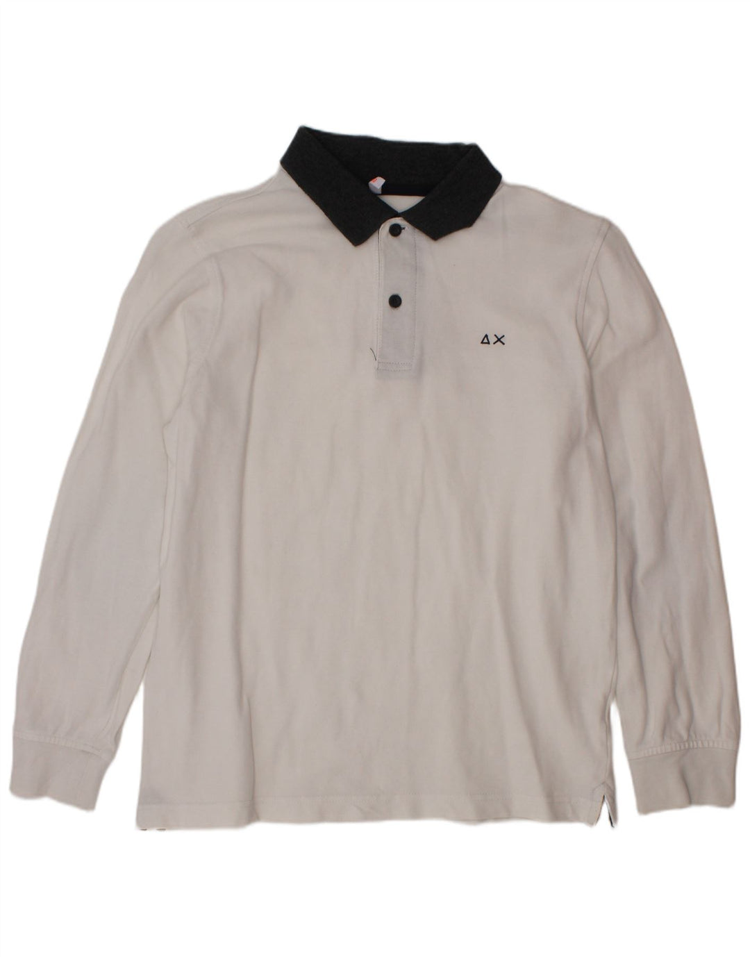 Sun68 Camisa pólo masculina de manga comprida 9-10 anos branca