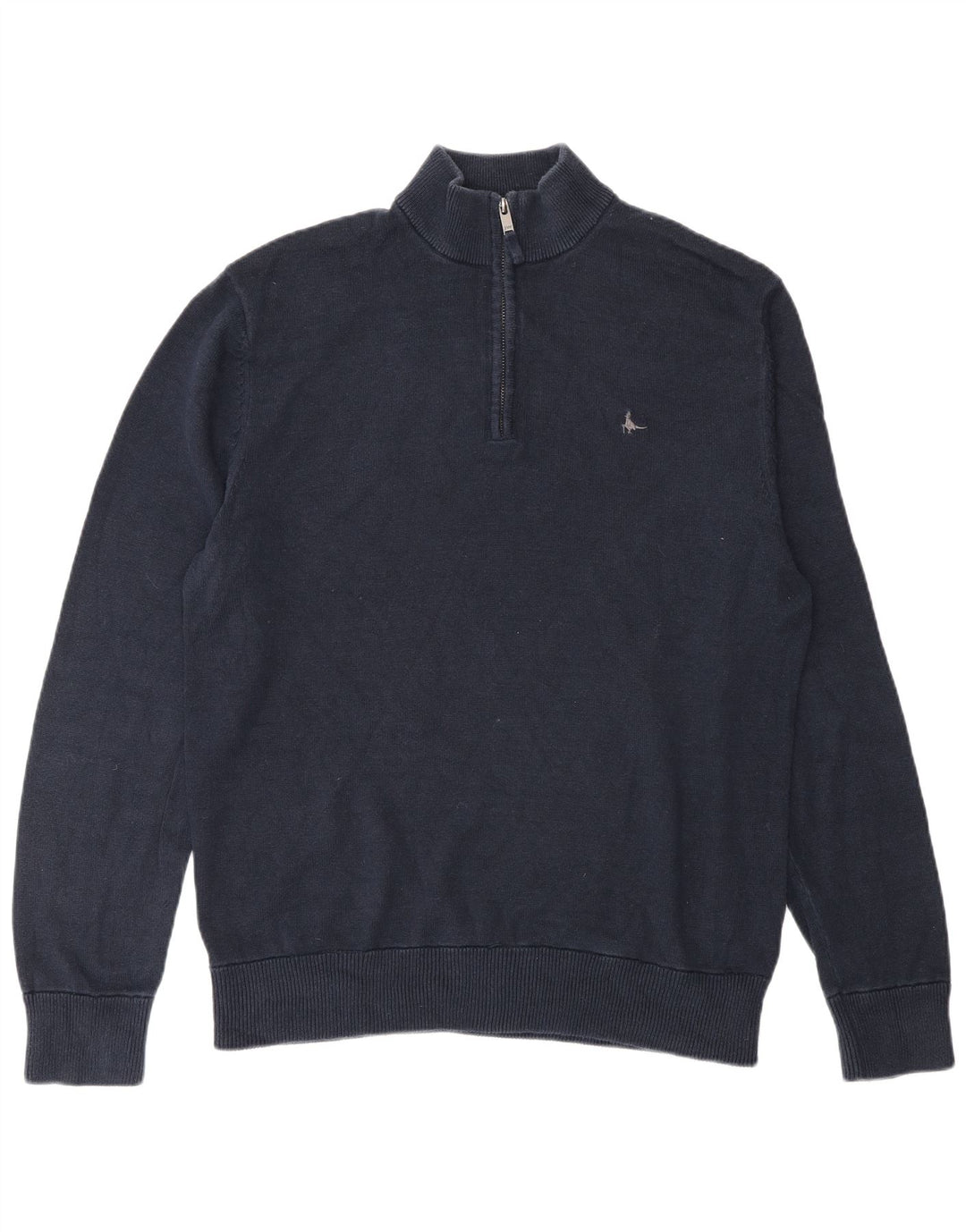 Suéter masculino Jack Wills com zíper e gola grande de algodão azul marinho