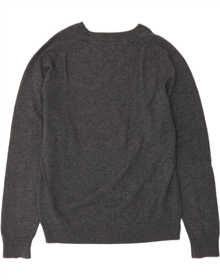 TOMMY HILFIGER Mens V-Neck Jumper Sweater XL Grey Argyle/Diamond Wool Vintage Tommy Hilfiger and Second-Hand Tommy Hilfiger from Messina Hembry 