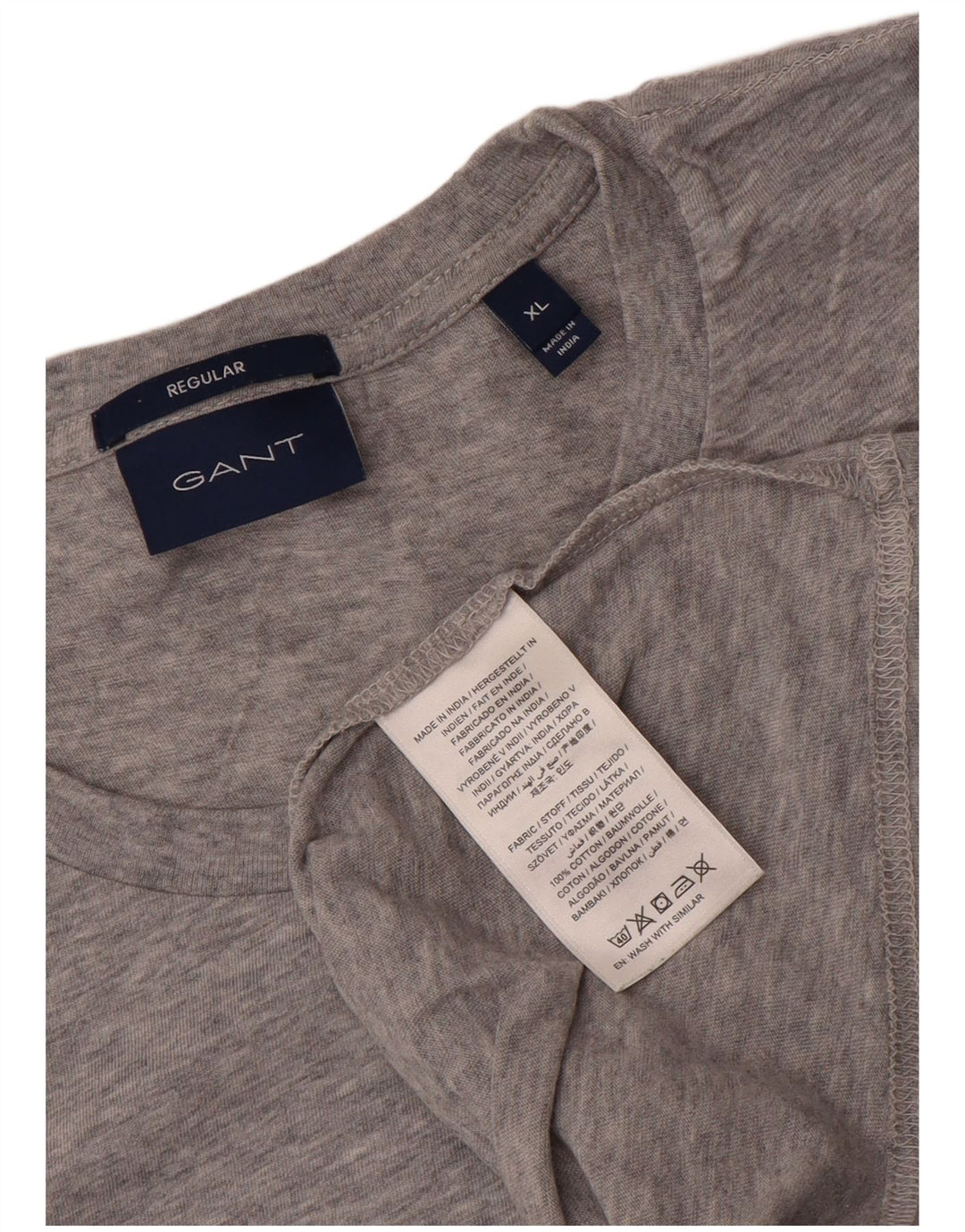 Camiseta masculina GANT Regular Fit Top XL Algodão Cinza