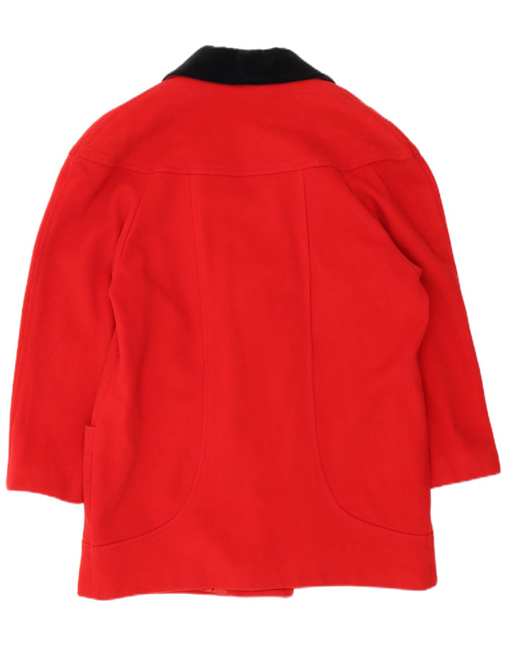 Casaco feminino vintage com peito duplo IT 46 grande lã vermelha