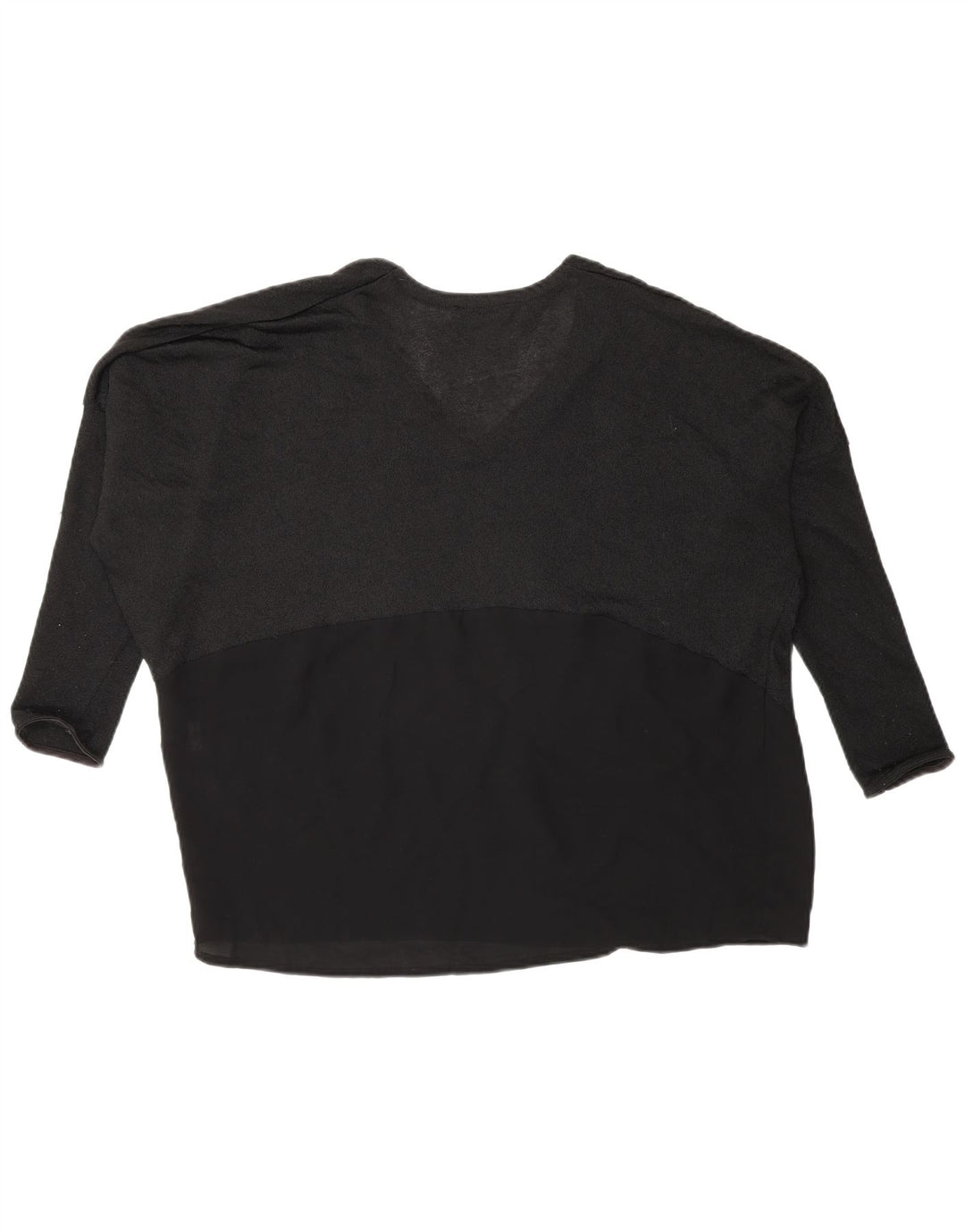 Zara Womens Batwing Top Manga Longa Reino Unido 14 Médio Preto