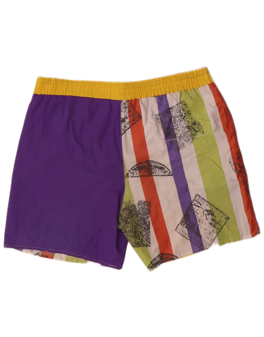 Shorts de natação gráfico masculino vintage XL colorido Colourblock poliéster