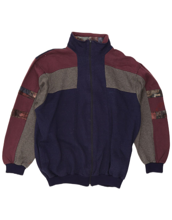 Suéter cardigã masculino C&A XL azul marinho algodão colorblock