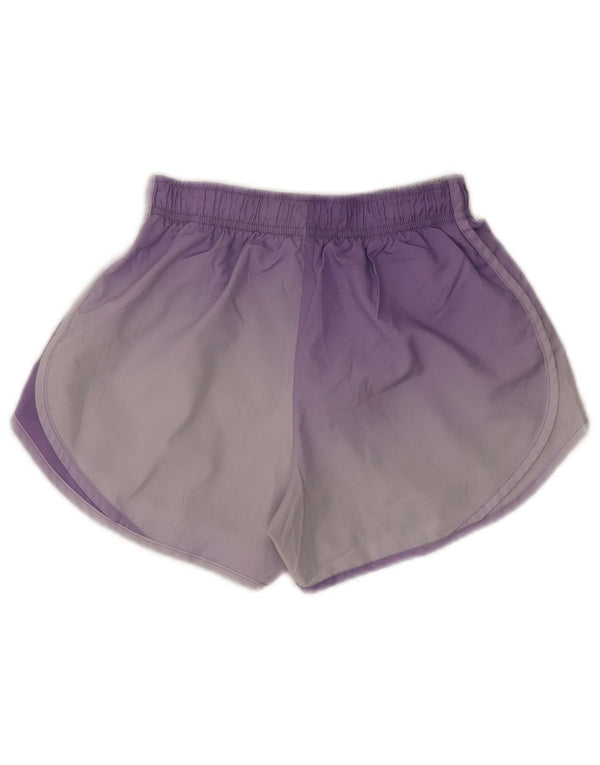 Shorts esportivos femininos Nike Dri Fit UK 4 XS roxo colorblock poliéster